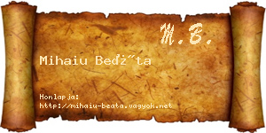 Mihaiu Beáta névjegykártya